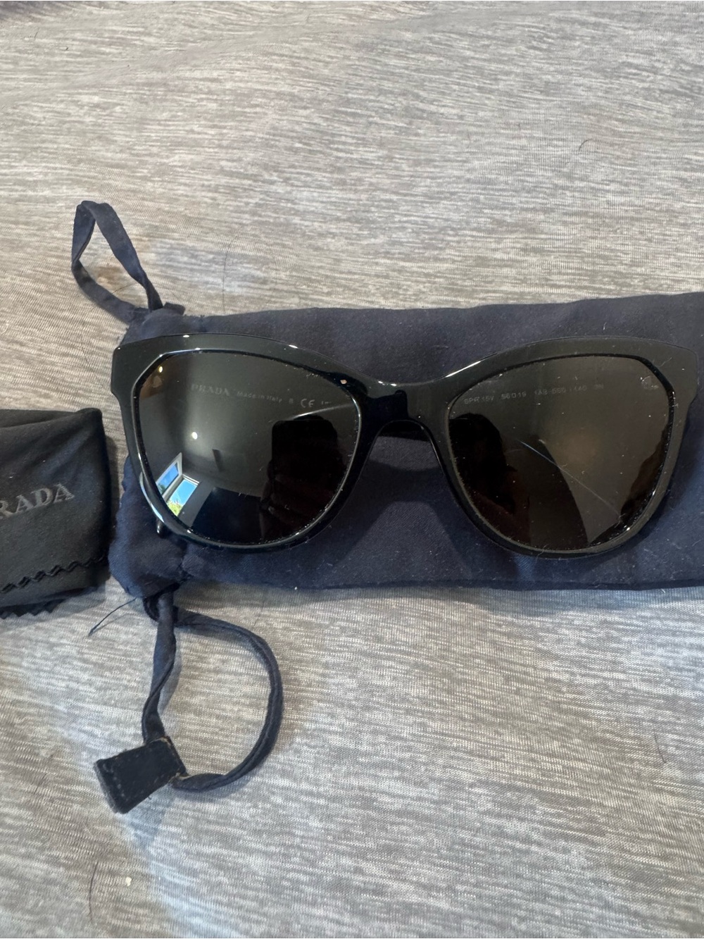 Prada Glossy Black Oversized Cat-Eye sunglasses
